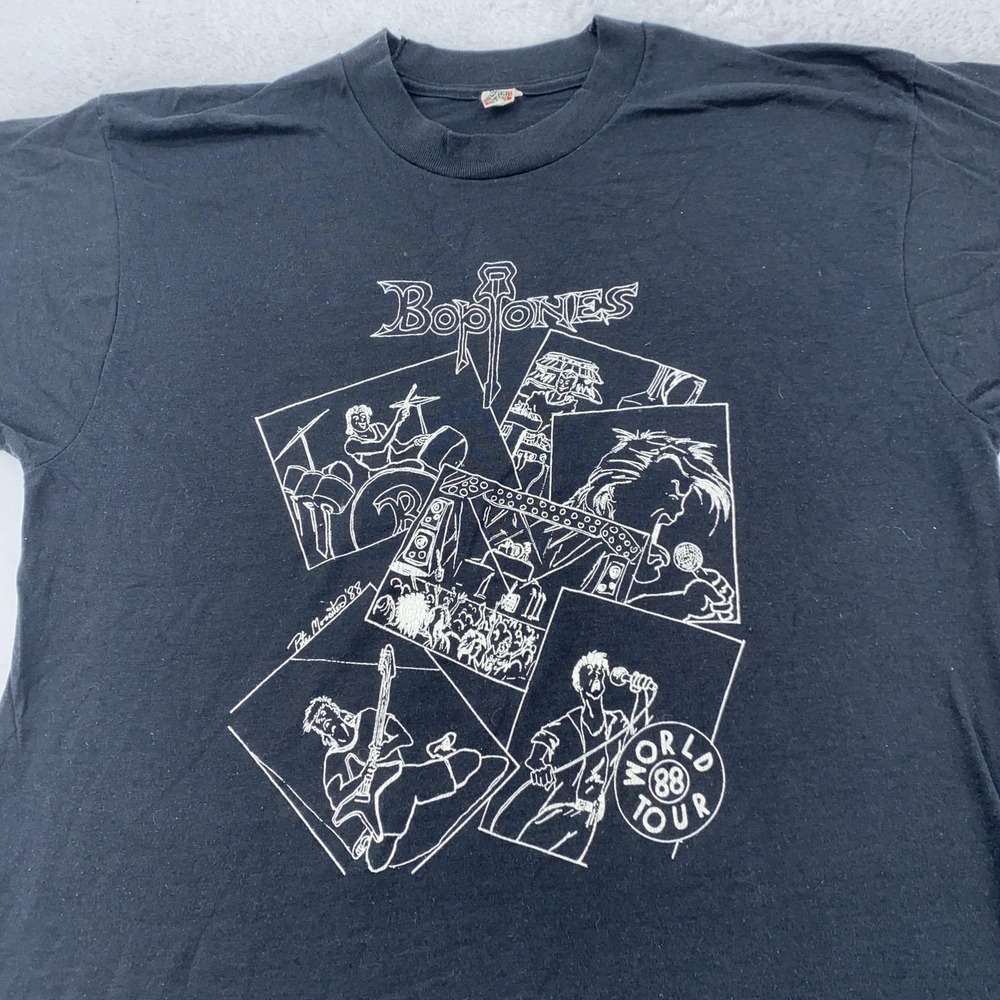 Vintage Boptones 1988 World Tour Shirt Large Band Rock Concert 80s‎ Fair Lawn NJ